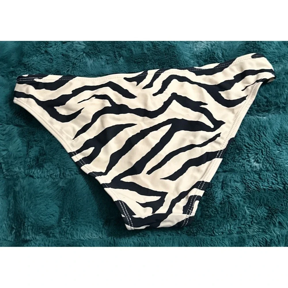 Cabana‎ del Sol Women Size Medium Zebra Stripe Bikini Bottom